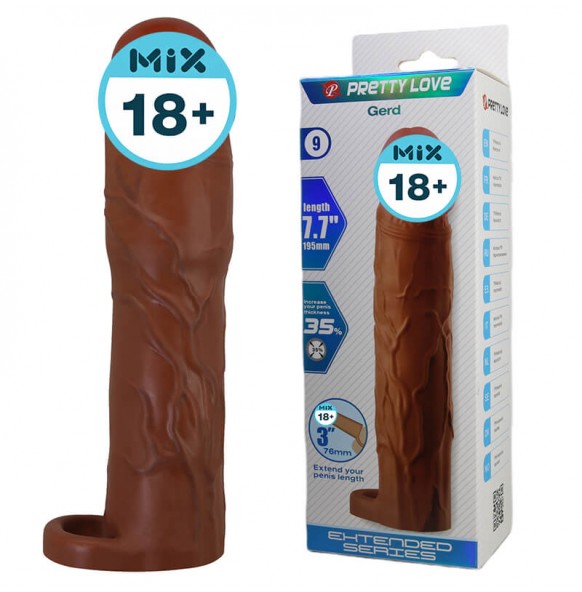 PRETTY LOVE - Gerd Extended Penis Sleeve (L:19.5cm - D:4cm) PRETTY LOVE - Gerd Extended Penis Sleeve (L:19.5cm - D:4cm)